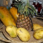 Native Papayas, Pineapple, Ripe Carabao Mangoes